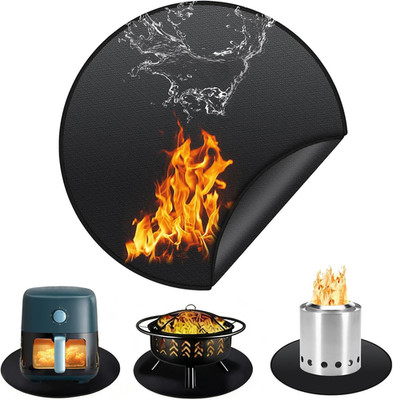 Feuerstellenmatte, 20 Zoll Runde Feuerfeste Matte für Herd Chiminea, 3-lagig Hitzebeständig