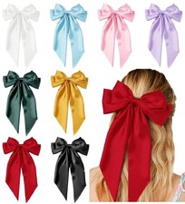 Hair Bows for Women Girls 8 PCS Hair Ribbon Bow Hair Clips with Long Tails Vint