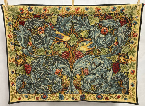 Vintage French Vignes and Acanthes Scene Wall Hanging Tapestry 94x71 cm