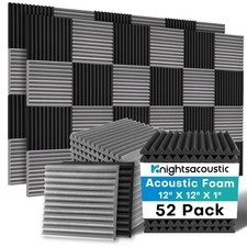 52 Pack Acoustic Foam Panels, 1 X 12 X 12 Inches Sound Proof Foam Panels for ...