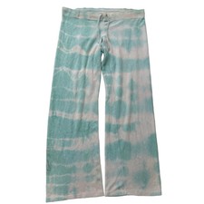 Vintage Juicy Couture mint green and white tie dye terry cloth flare pants size