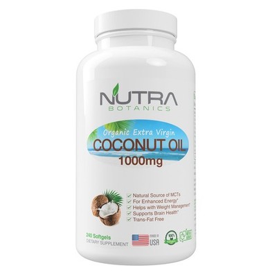 Nutra Botanics Organic Extra-virgin Coconut Oil 1000mg Per Softgels 240 ct.
