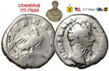 Ancient Roman Empire Coin Silver Denarius COMMODUS 177 - 192 AD Authentic #14321