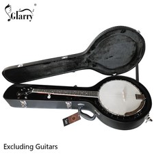 Glarry Microgroove 5-string Banjos Wooden Hard Case Carry Bag Black Fine Leather