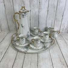 Antique GDA Charles Field Haviland Limoges Chocolate Set Pot, Tray, Cups Saucers