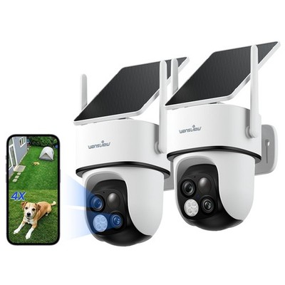 Security Cameras Wireless Outdoor, Dual Lens PTZ, 2.4G, B7 2Pack