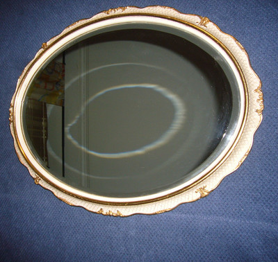 Vintage Spiegel  Wandspiegel Oval Holz / Gips ??