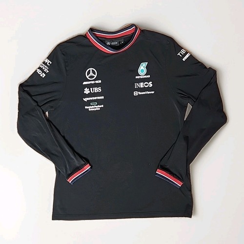 Mercedes Official Petronas F1 Team Mens Long Sleeve Black Shirt Size XL