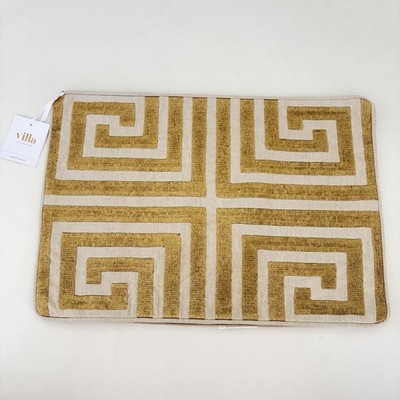 Villa Classic Home Grecian Gold Pillow Cover 14 x20  Pottery Barn Linen NWT