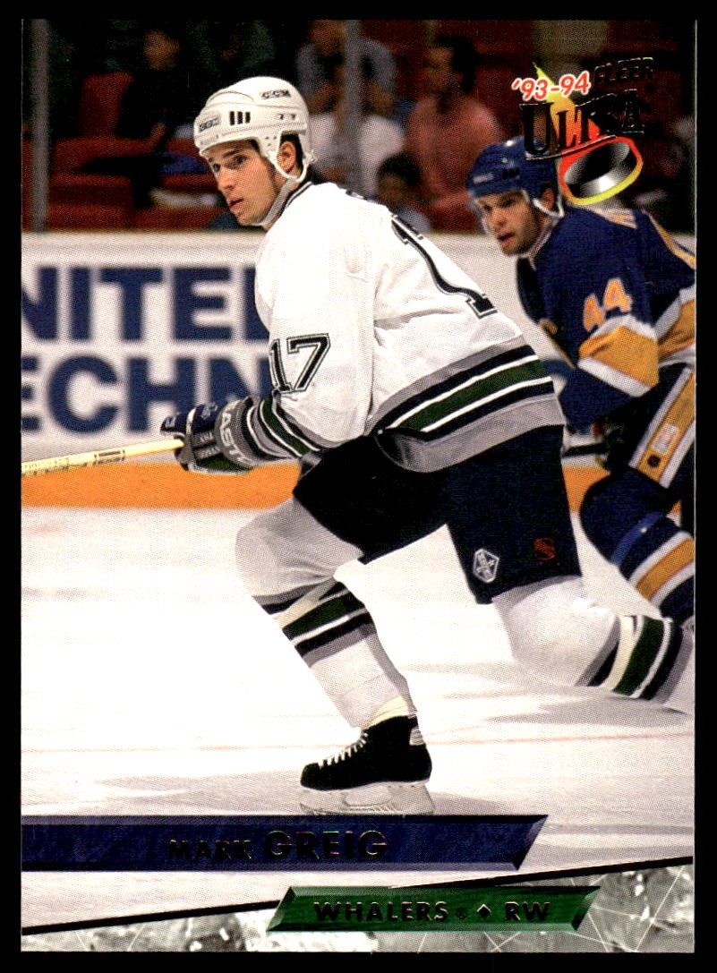 1993-94 Ultra #334 Mark Greig Hartford Whalers Hockey Card