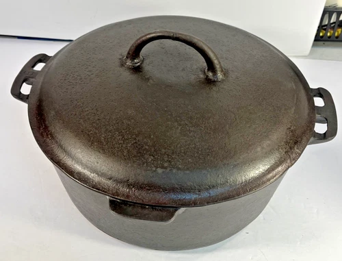 GRISWOLD Erie Slant Logo Cast Iron #9 Dutch Oven Lid 2552 No Handle Tight Top