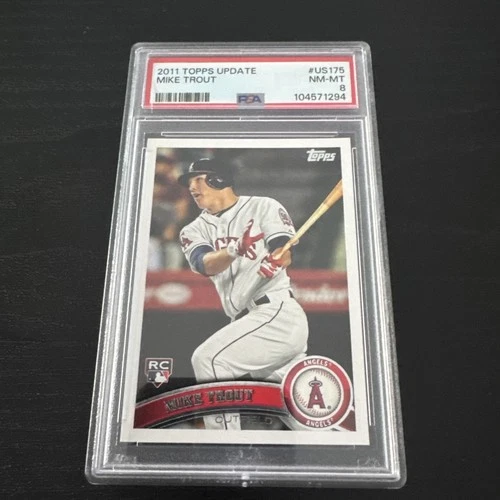 2011 Topps Update Series Mike Trout #US175 (RC) PSA 8 REGRADE SUPER CLEAN