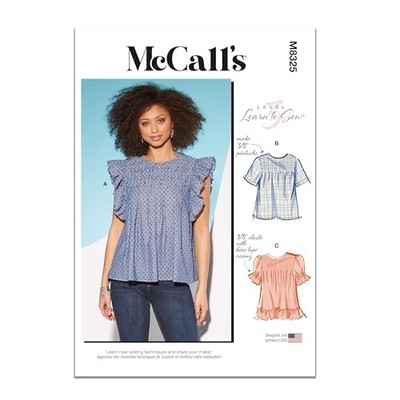 McCall's Misses' Tops Sewing Pattern Kit, Design Code M8325, Sizes LRG-XLG-XXL