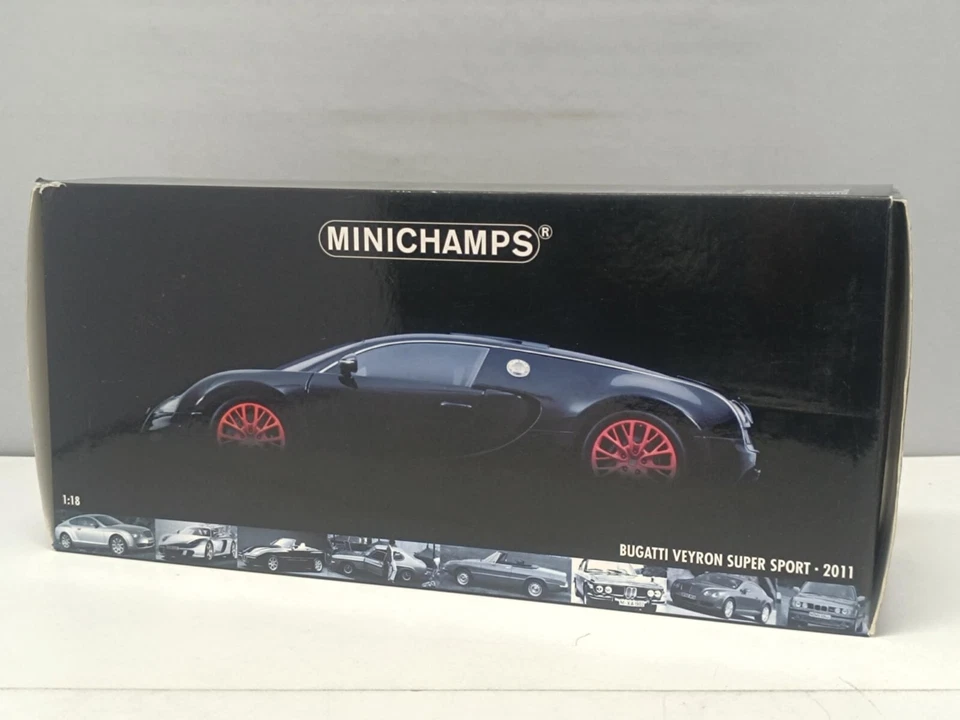Bugatti Veyron Super Sport 2011 Black Metallic Minichamps 1:18 Rare Usato + Box - Immagine 2 di 4
