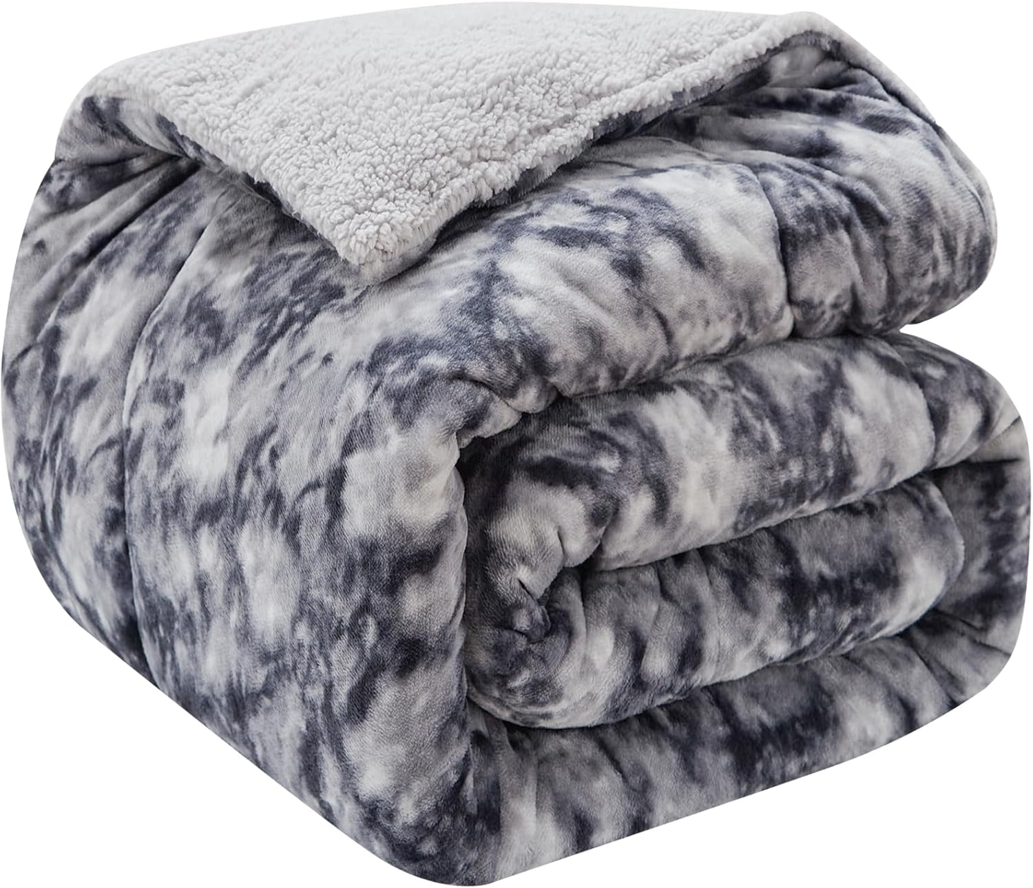 Sherpa Fleece Blanket Queen Size Super Thick, Fuzzy Plush Flannel Blanket for Co