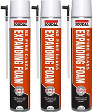 Soudal B2 Fire & Acoustic Expanding Foam Hand Held 750ml x 3