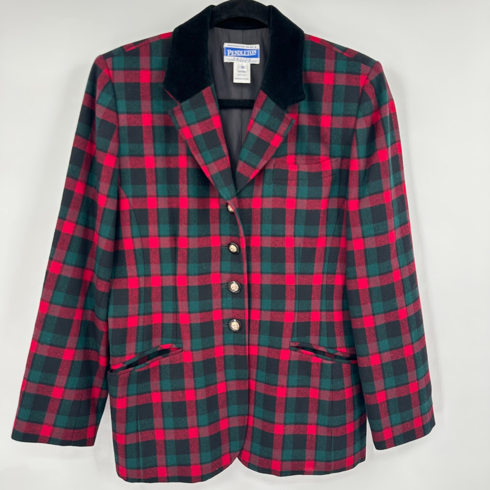 Pendleton Blazer Jacket Women's 10 Multi Plaid Wo… - image 1