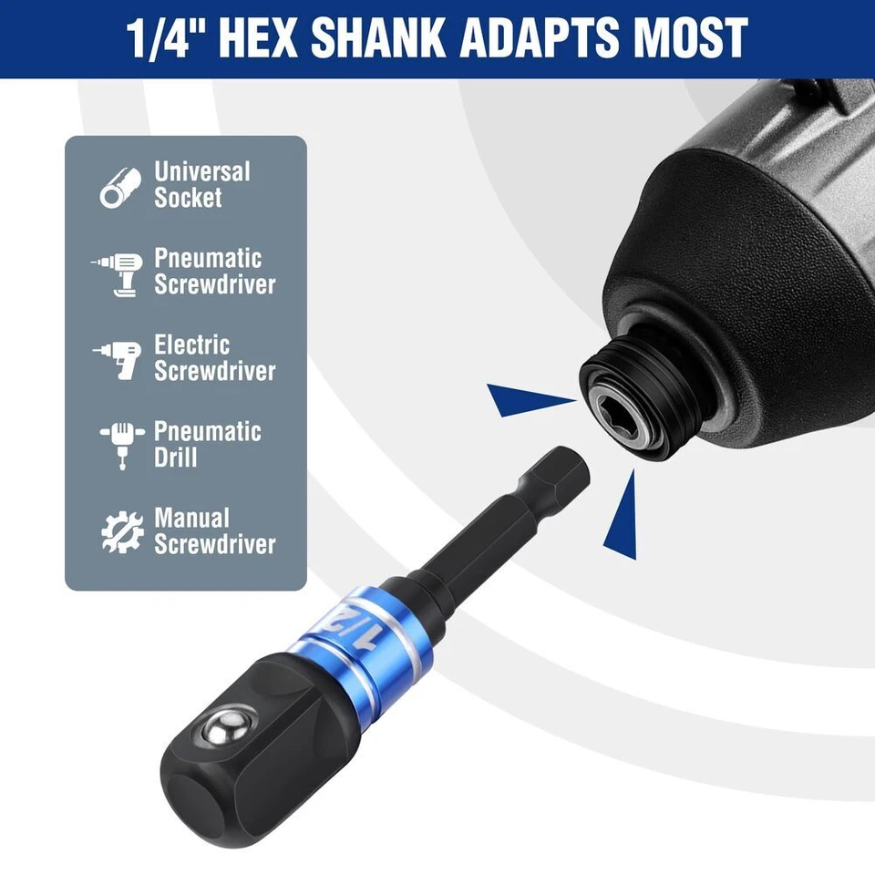 WORKPRO Impact Grade Socket Adapter Set, 1/4", 3/8", & 1/2" Extension Drive Bit - Image 3 of 4