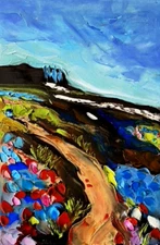 Oil Painting National Park Original Art Landscape Mountain Floral Textured