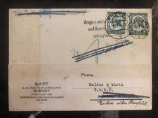 1934 Rheydt Germany typewriter Postcard Cover to Bad Hersfeld Textil Related thumbnail