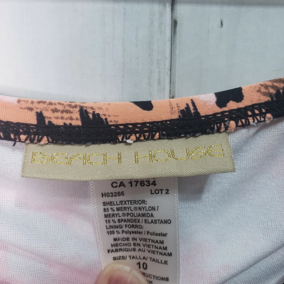 Beach House 女式动物印花比基尼底部臀部领带细节 10 码 — 第 3/4 张图片