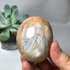 66mm Natural orange moonstone polish/rough Crystal specimens tumbled 185g g6653