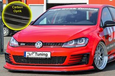Bi Frontspoiler Cuplippe mit Schwert  aus ABS für VW Golf 7 GTI in Carbon Optik