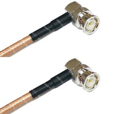 RG142 BNC MALE ANGLE to BNC MALE ANGLE Coaxial RF Cable USA-Ship Lot