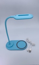 Wireless Charger LED Desk Lamp Model HT-12 Flexible with 3 Lighting Modes Blue