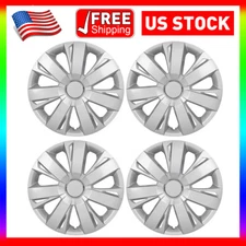 16" Set of 4 Silver  Wheel Covers Snap On Full Hub Caps fit R16 Tire & Steel Rim