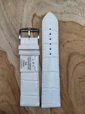 Bracelet 22mm Cuir Bio Véritable Fabriqué en France ZRC Blanc