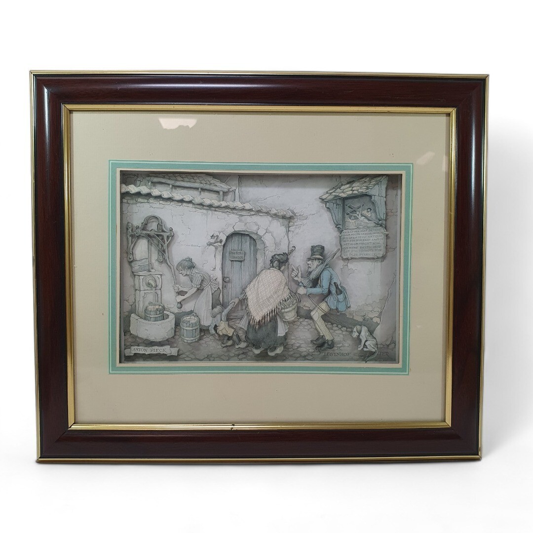 Anton Pieck 3D Shadow Box Picture Begijnhof 'De berg Thabor in