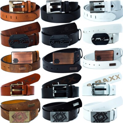Cipo & Baxx Herren Echt-Leder Gürtel Ledergürtel Stoff Genuine Leather Dope