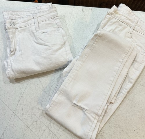 (2) Pair Of Women’s White Denim Jeans Women Stretch Fit White Jeans 29x30 - Picture 8 of 9