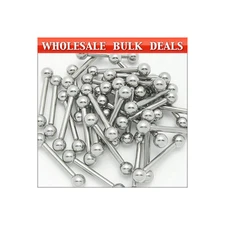 10 Straight Piercing Barbells - 8G 1/2" (12 mm) - 316L Surgical Steel