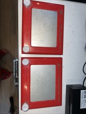 Ohio Art Magic Etch A Sketch Toy Red Frame Drawing Art Learn x2