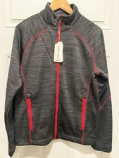 North End Sport Full Zip Jacket Mens Small Carbon Gray/Red New w/ Tags
