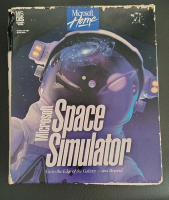Microsoft Space Simulator MS-DOS Big Box Complete 3.5'' Floppy Disks W/Manual