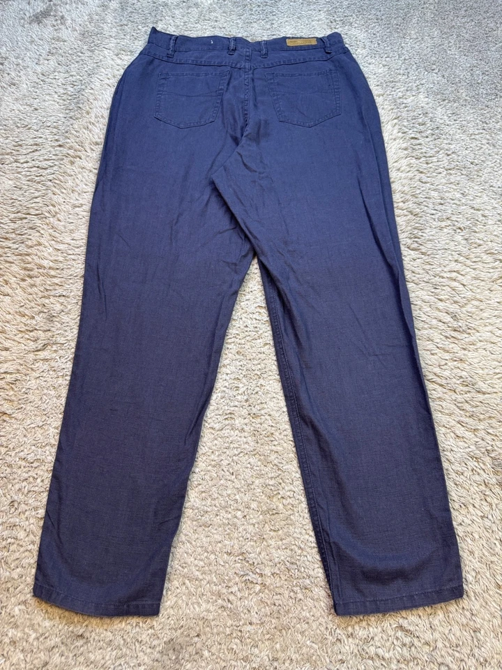 Pantalones chinos Gloria Vanderbilt Jeans para mujer 14 azul marino mezcla de lino calce cónico Foto 2 de 4