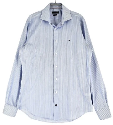 Tommy Hilfiger Chemise Habillée Fit Ajustée Bleu Taille M 39 15 1/2 - Photo 1/4