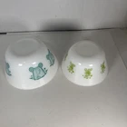 Vintage Federal Glass 8" & 7” Mixing Bowls Circus - Lot of 2  excellent