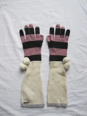 Tommy Hilfiger - lange Winter Handschuhe Gr. S/M lila-schwarz NEU Gelenkschutz - Bild 1 von 4