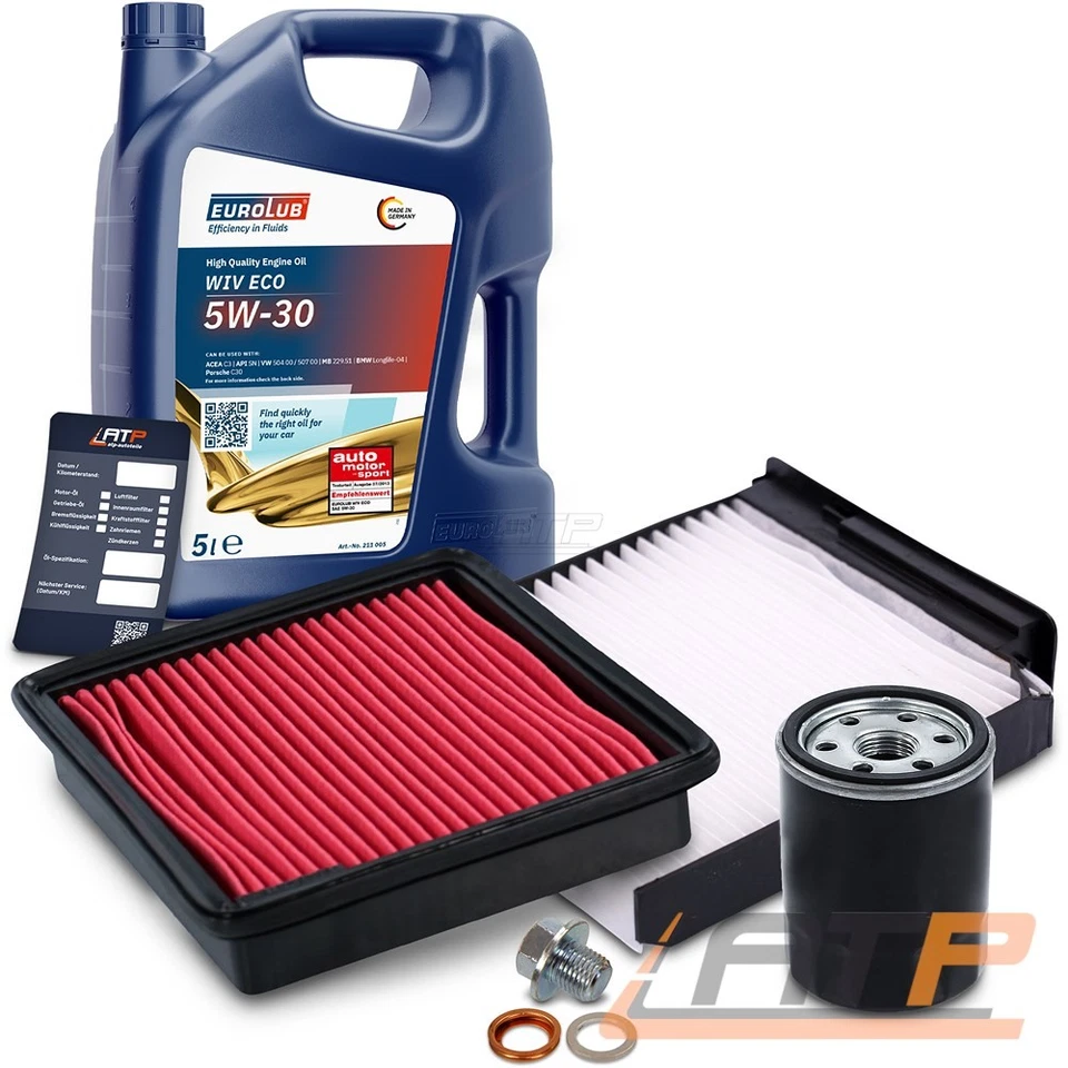 INSPEKTIONSPAKET FILTERSATZ SET A+5L EUROLUB 5W-30 FÜR NISSAN NOTE 1.4
