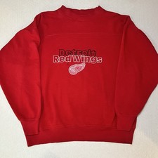 VTG Detroit Red Wings Sweatshirt Mens Medium NHL Crewneck 90s Y2K Embroidered