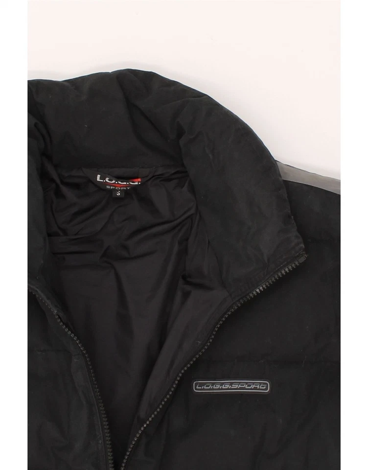 Chaqueta acolchada de gran tamaño L.O.G.G para hombre Reino Unido 36 pequeña negra poliéster CB01 Foto 4 de 4