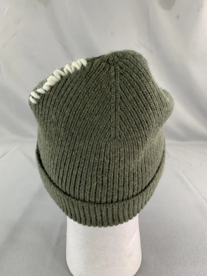 Gorro True Religion ajustado para hombre talla única verde tejido logotipo mezcla de lana acanalado Foto 4 de 4