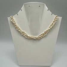 Vintage Multi-Strand Freshwater Pearl Choker – 835 Silver Clasp – 16.5”