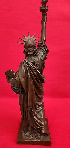 Statua in bronzo della Libertà che illumina il mondo scultura pesante rara HTF 11" T - Foto 8 di 12