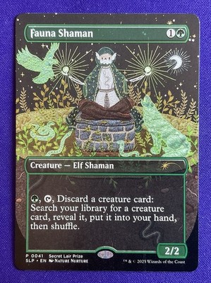 MTG Magic The Gathering Fauna Shaman SLP Rare Secret Lair Borderless Promo