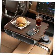 360 Rotating Wood Car Tray Adjustable Car Desk Car Table Tray,Cup Holder